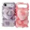 For iPhone Air Case 3D Heart Plush TPU Winter Warm Soft TPU Phone Cover