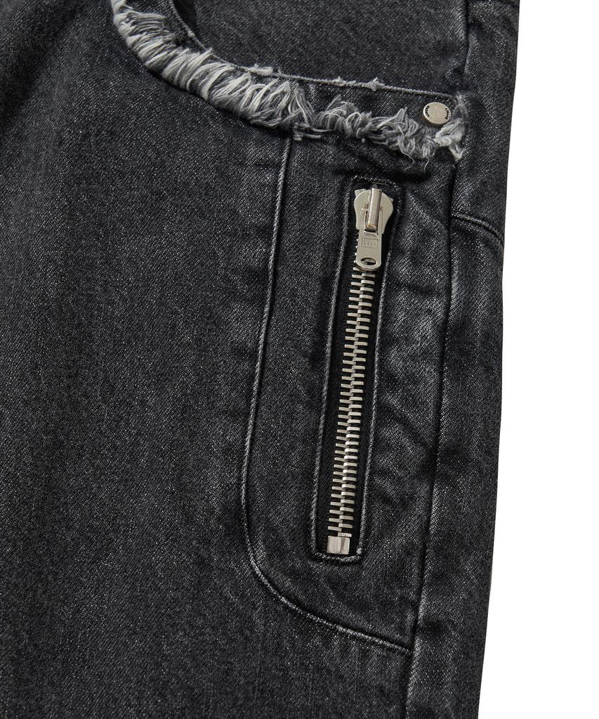 LIBERE Denim Biker Baggy Pants / Black
