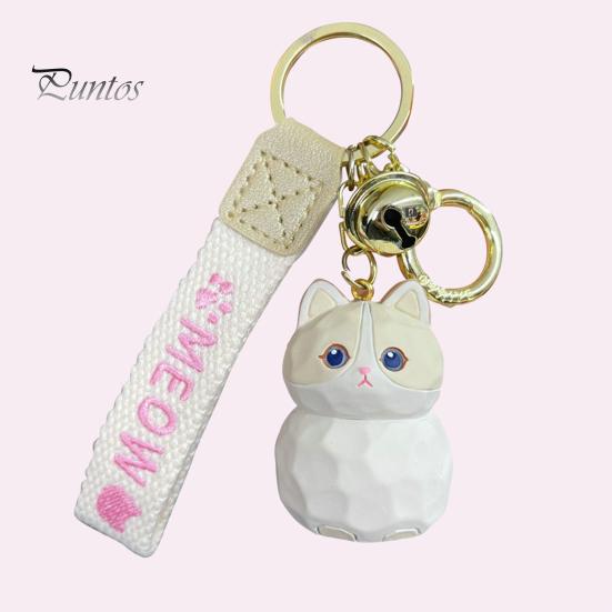 Милый смоляный брелок с котом и колокольчиком, 3D кукла, ремешок с буквами, подарок для женщин и девочек, мультяшное животное, котенок, автомобильный брелок, подвеска, украшение для рюкзака