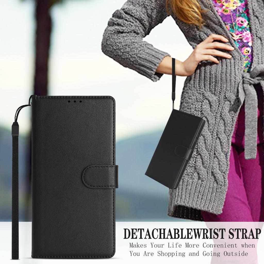 For Samsung Galaxy S23 Ultra/S22 Ultra 5G Case RFID Blocking Flip Leather Phone Cover with Wrist Strap