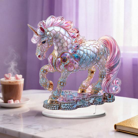 Acrylic Horse Ornament 2D Flat Horse Tabletop Decoration Collectible Colorful Horse Centerpiece for Year of The Horse New Year Living Room Decor