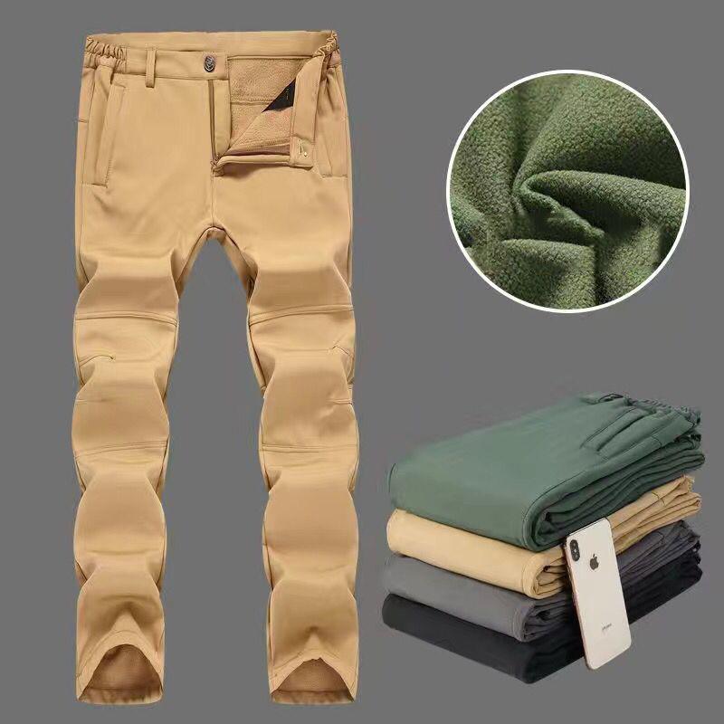 Mens Fleece Autumnwinter Trekking Winter Climbing Long Pants Warm Trousers Plus Size S4xl