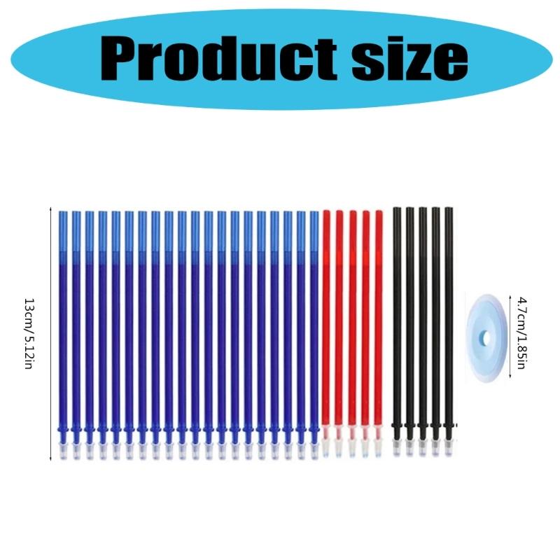 Набор из 30/45 штук стираемых стержней с ластиком, цветные гелевые стержни, тонкий наконечник 0,5 мм для школьных и офисных принадлежностей