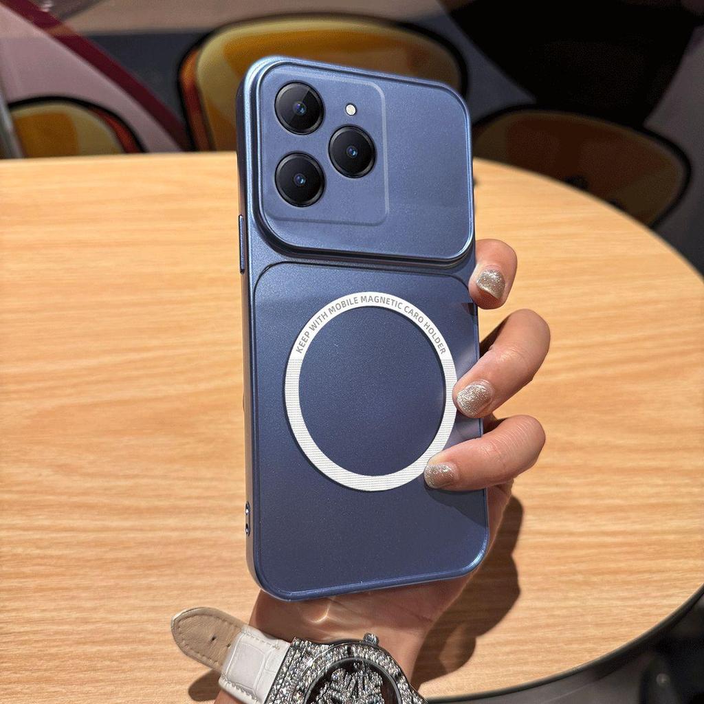 Магнитный чехол из ТПУ с металлическим покрытием для realme 15T, противоударный, матовый, мягкая задняя крышка