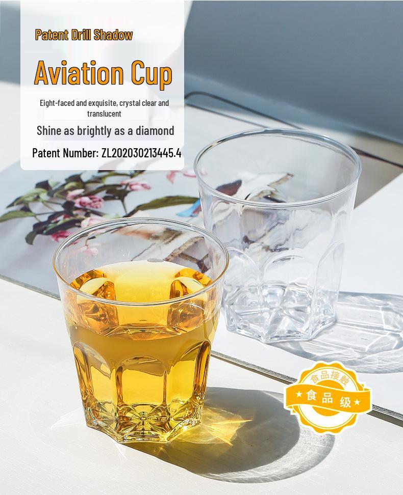 Disposable Transparent Food-Grade Plastic Cups, Thickened for Household & Reception Use