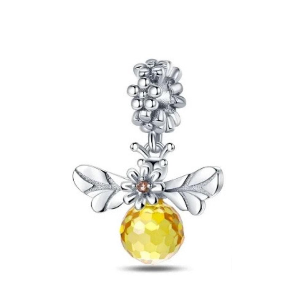 Copper Firefly Pendant Dangle Charm Moon Star Bead Fit Original Bracelet For Women Diy Fashion Jewelry Making