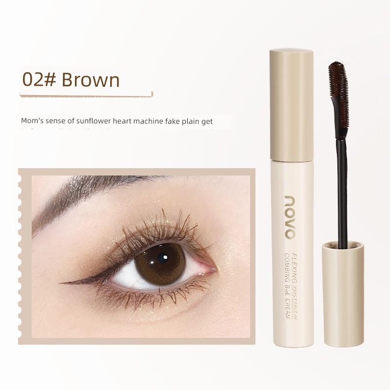 Novo Brown Mascara Female Waterproof Sweat-Proof Long Curling Not Smudge Lengthened Long-Lasting Base Hair-Styling Eyelash