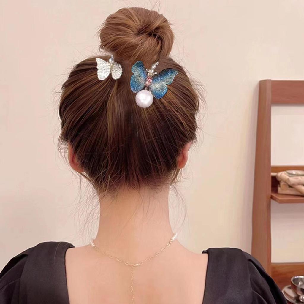 Роскошная вышитая заколка-пучок для волос с бабочкой – Высококлассный ретро аксессуар для прически