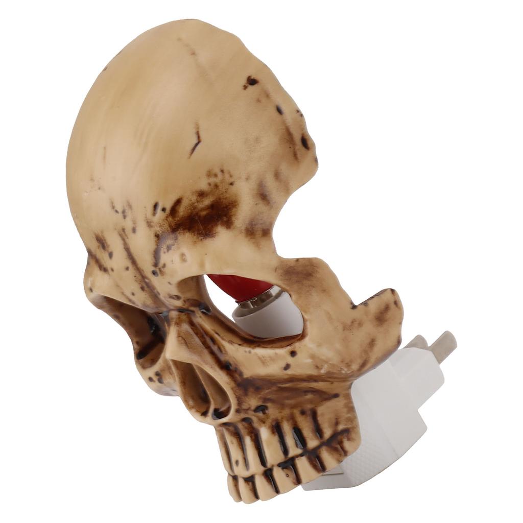 Ночной светильник в виде черепа, вставляемый в стену, регулируемая яркость, ночник-скелет из смолы, настенный декор в виде черепа