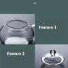 Glass Tea Pot Filterable Heat-resistant Thickened High Borosilicate Glass Flower Teapot Heatable Glass Tea Kettle for Household