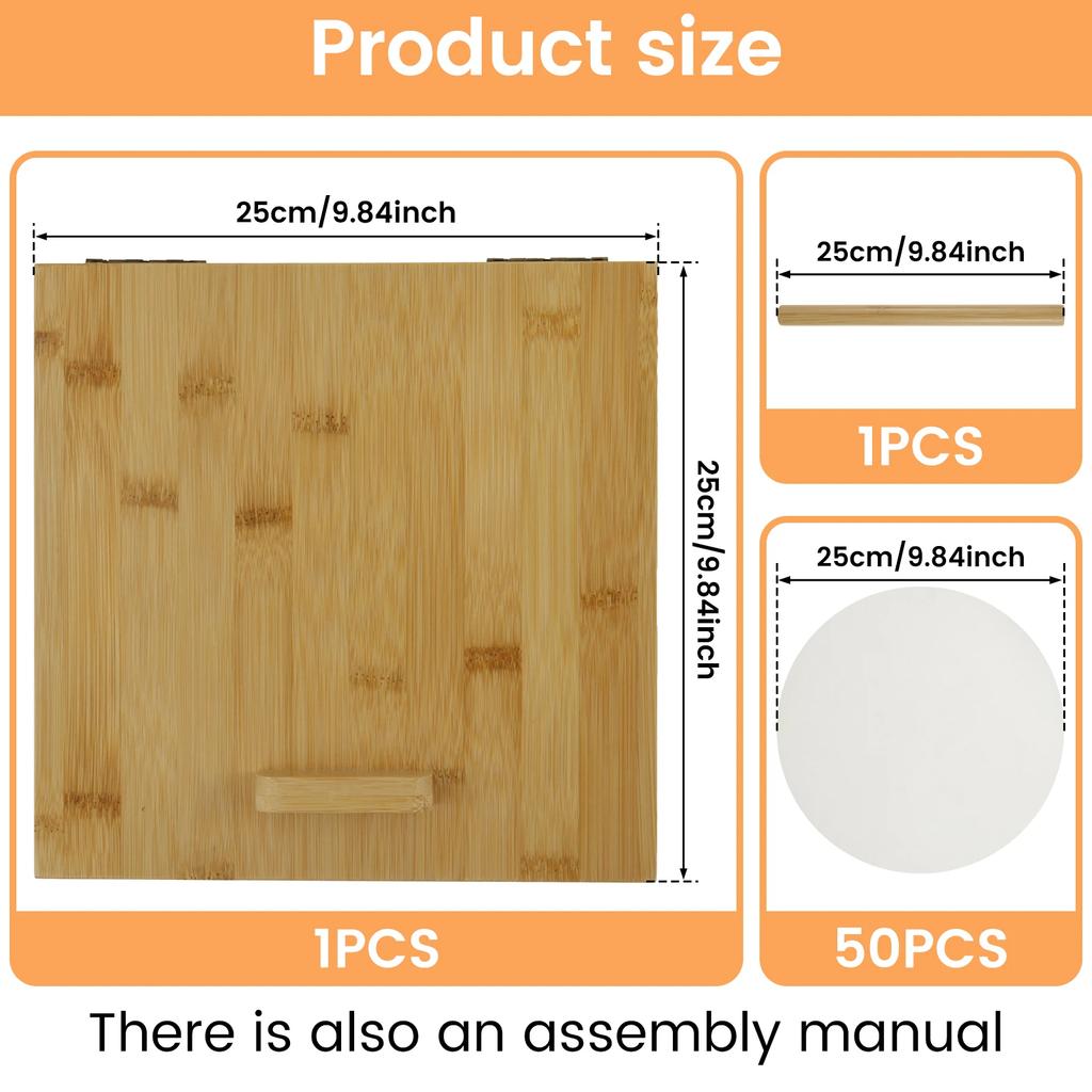 Бамбуковая пресс-форма для тортильи 10 дюймов Ручная квадратная машинка для приготовления тортильи со скалкой Вращающаяся мексиканская тортильера Инструмент для прессования теста