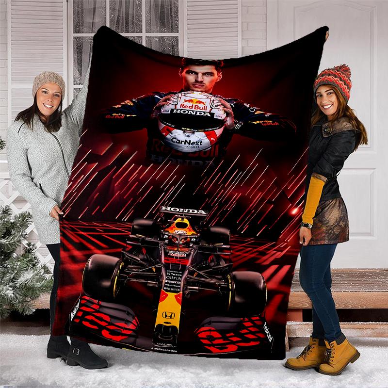 Racing Theme Printed Blanket - Perfect for Couch, Bed, Travel & Outdoor Use | Machine Washable, Cozy & Durable.