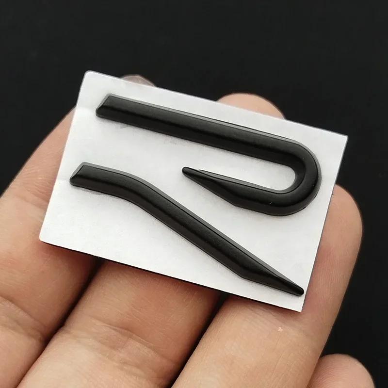 opq1 3D Metal R Logo Badge Emblem Car Body Tail Trunk Decals Sticker For VW Volkswagen GTI R Rline Golf Beetle Passat Sharan Jetta