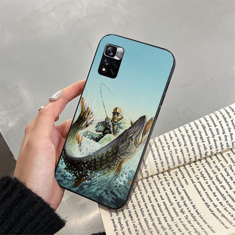 Чехол для телефона Bass Fish Fisherman для Xiaomi Redmi note 13 12 Pro 11S 11 10 Pro 10S 12S Redmi 10 9C 13C