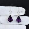 Серьги с аметистовым камнем, старинные серьги из стерлингового серебра 925 пробы, серьги-подвески из серебра в стиле бохо, подарки на день рождения, подарки для нее