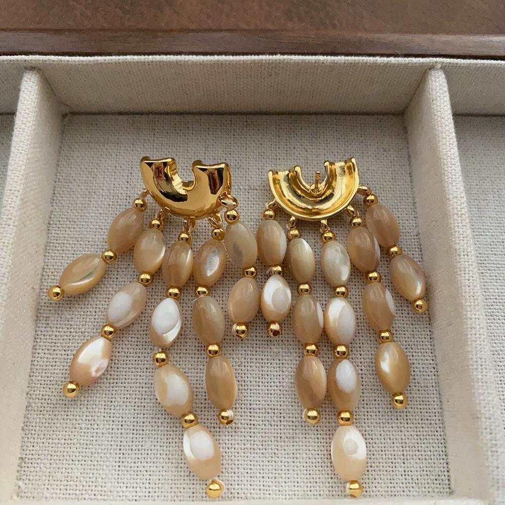 New Fashionable And Elegant Beaded Tassel Earrings Trendy And Retro Earrings Jewelry Accessories For Women's Birthday Parties