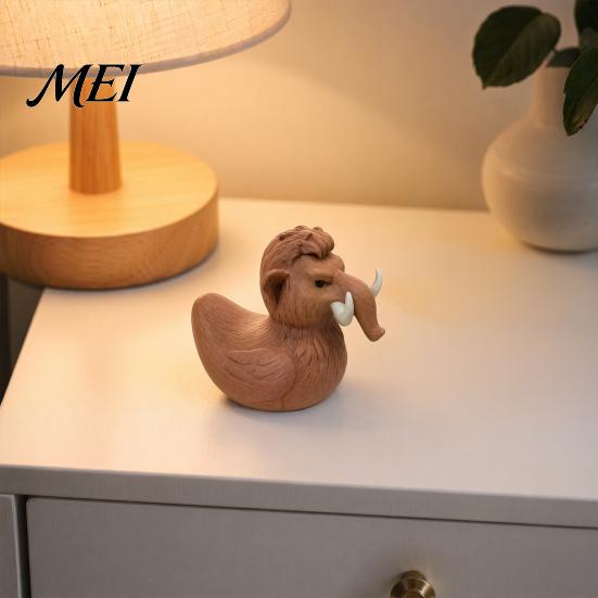 Retro Style Decoration Mammoth Duck Figurine, 3D Printed Ornament, Funny Country Ornament Statue, Novelty Desktop for Home Table Shelf