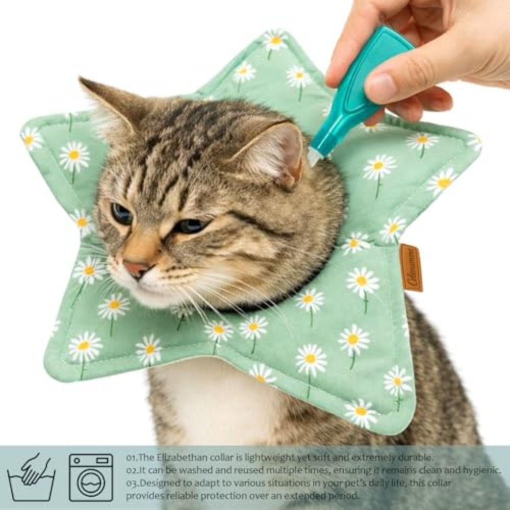 Star Shape Recovery Collar Floral Dog Muzzle Collar Pet Protection Collar For Small Medium Pet