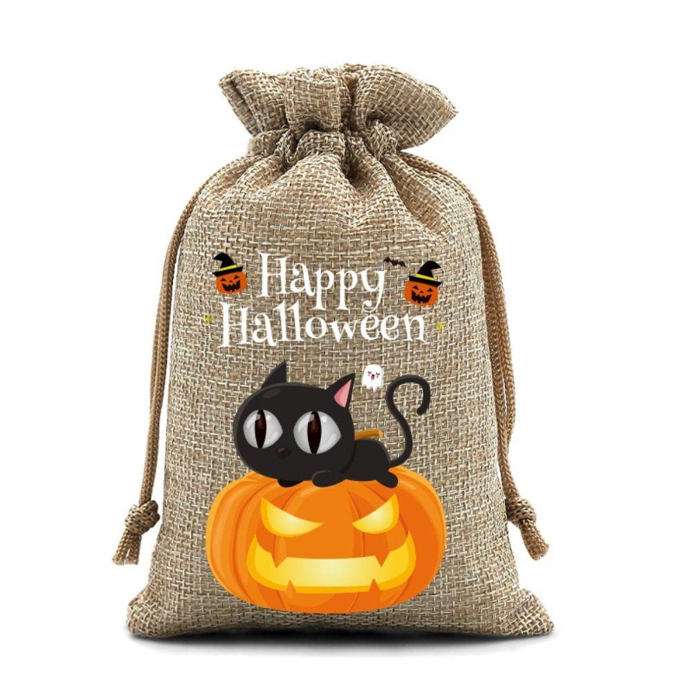 12Pcs Pumpkin Ghost Trick or Treat Candy Bag Handheld Candy Packaging Bags Kids