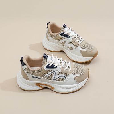 Ins корейская версия новой папиной обуви для девочек 2025 весна студент бег спортивная толстая подошва высота повседневная уличная съемка 6355