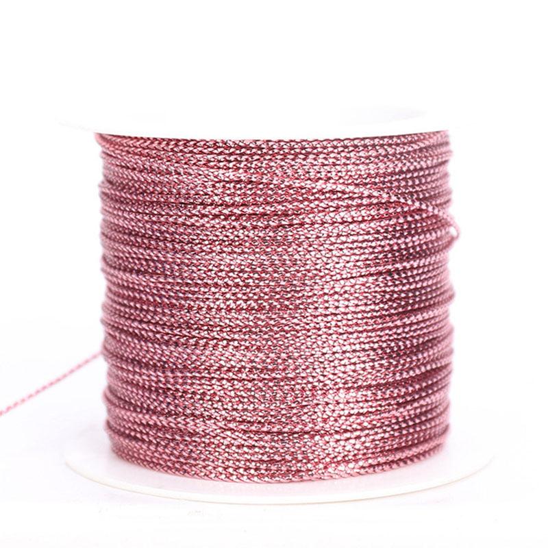 20m/roll 1mm Gold Silver Red Cords Metallic Rope Thread String Strap Gift Wrap Ribbon Cord Bracelet No-slip Hang Tag