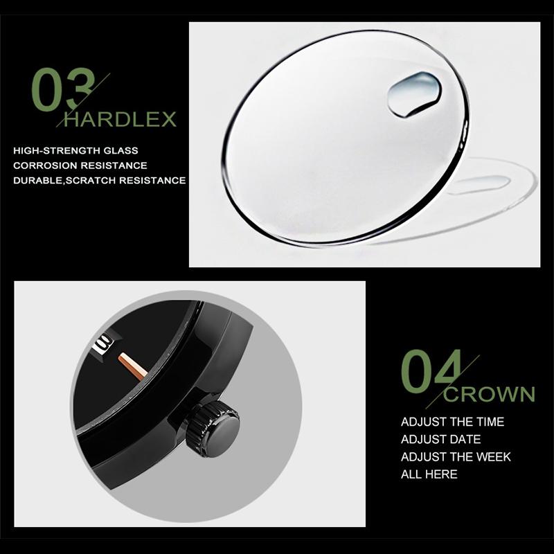 Мужские часы лучший бренд класса люкс с календарем кварцевые модные деловые полностью черные водонепроницаемые часы Relogio Masculino