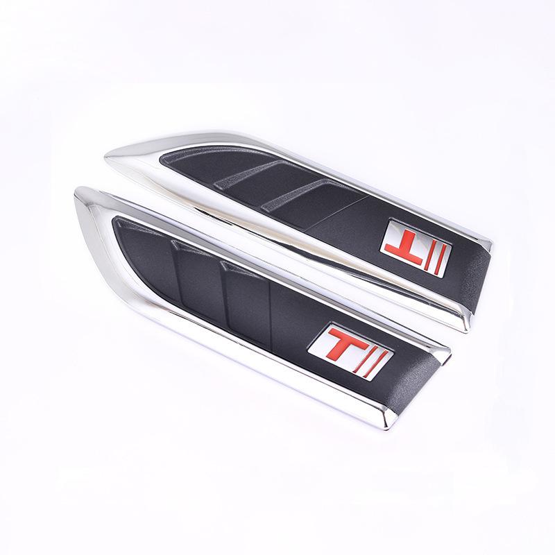 2pcs/lot 3D Sticker Car Hood Chrome Grille Shark Gill Simulation Air Flow Vent Auto Exterior Decoration Chrome Styling Stickers