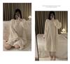 Cozy Coral Fleece Long Nightdress - Large Size Warm Winter Pajamas with Plush Velvet