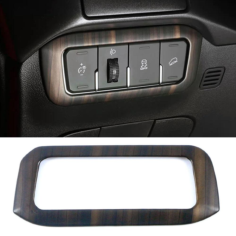 Для GWM Tank 300 2024 2024 RHD LHD Черные аксессуары Переключатель фар Рамка Отделка Карбоновый декор интерьера Наклейка на кнопку фары