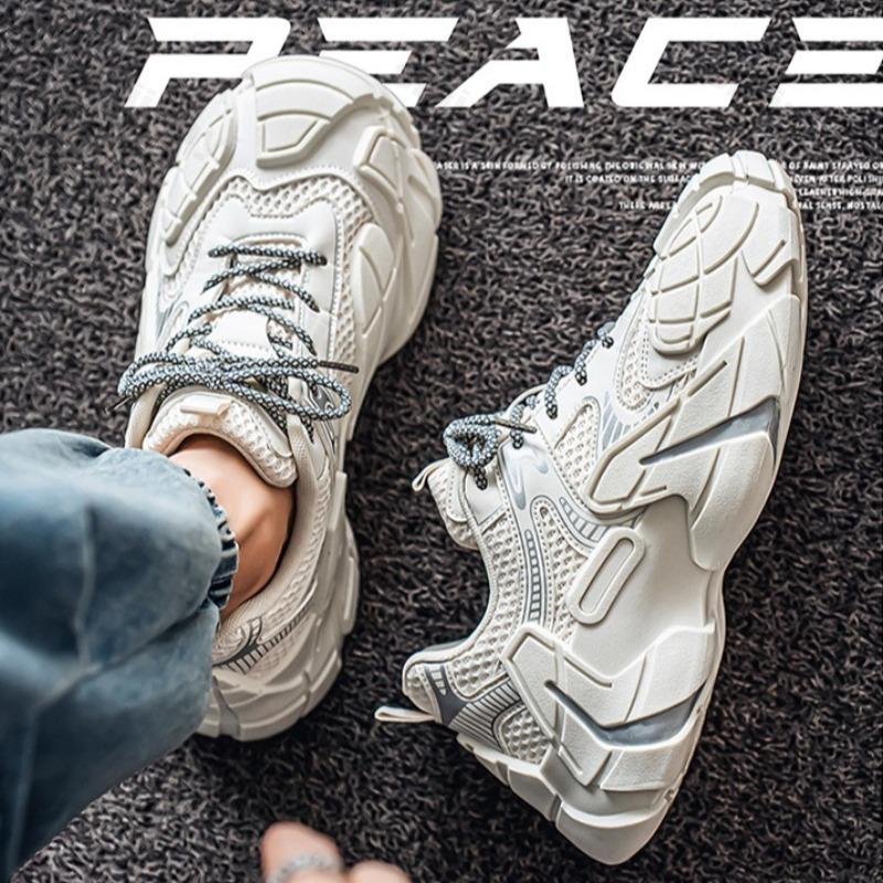 Модные нишевые мужские кеды с низкой посадкой и толстой подошвой, повседневная спортивная обувь 2025 осень, новинка, сетчатые дышащие удобные модные универсальные массивные кроссовки