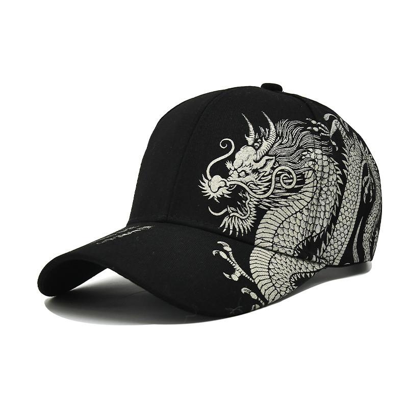 Baseball Pattern Dragon Cap Sun Protection Outdoor Lightweight Unisex Cotton