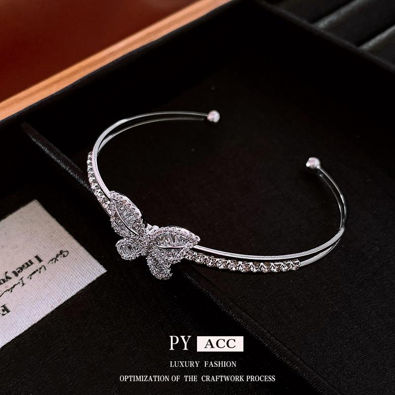 Браслет-бабочка с открывающимся механизмом, покрытый настоящим золотом, роскошный браслет высокого класса, нишевое универсальное украшение