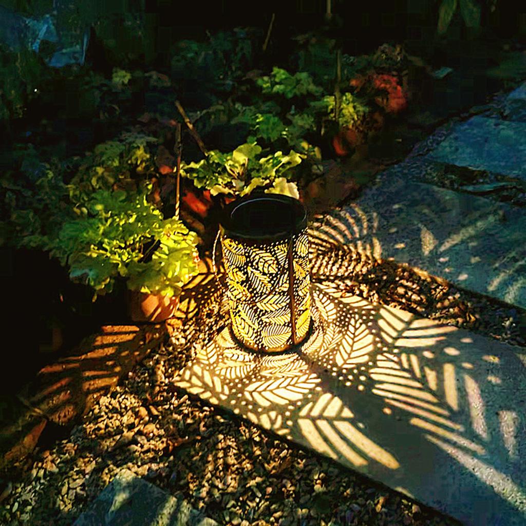 Solar lamp portable leaf hollow projection lamp courtyard landscape garden decorative outdoor lamp