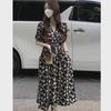 2024 Summer Retro Floral V-Neck Waist Dress for Women