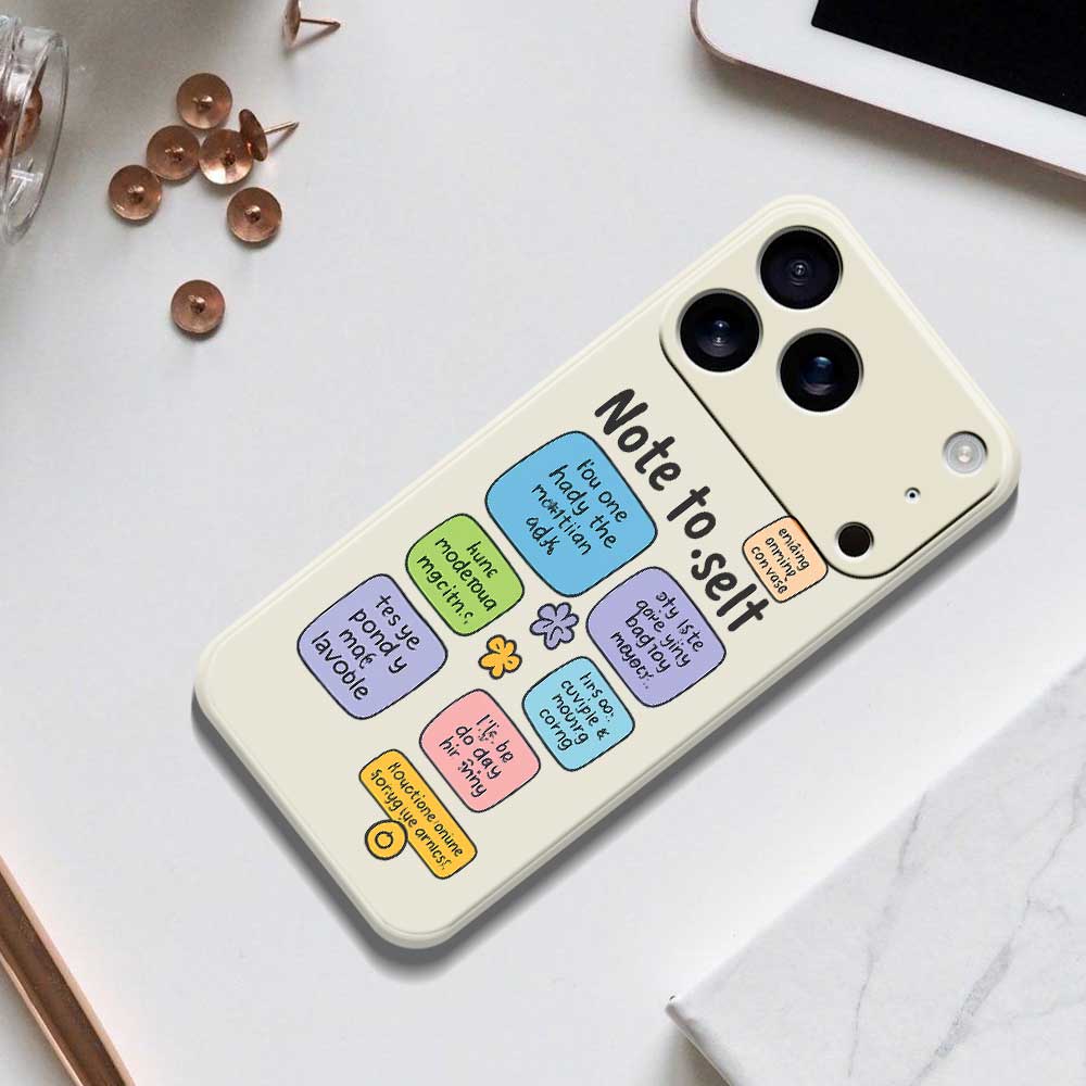 For iPhone 17 Pro Case Colored Sticky Notes Pattern Printing Straight Edge TPU Phone Back Cover