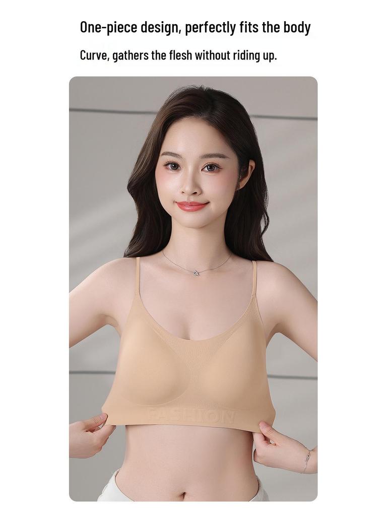 Бесследный Невидимый Гелевый Бюстгальтер: Удобный подъем, Летние тонкие бретели, Красивая спина, Фиксированная чашка, Женское нижнее белье.