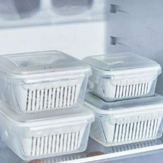 Прозрачный бытовой контейнер для хранения продуктов: Герметичный контейнер для холодных блюд и солений, безопасный для использования в микроволновой печи.