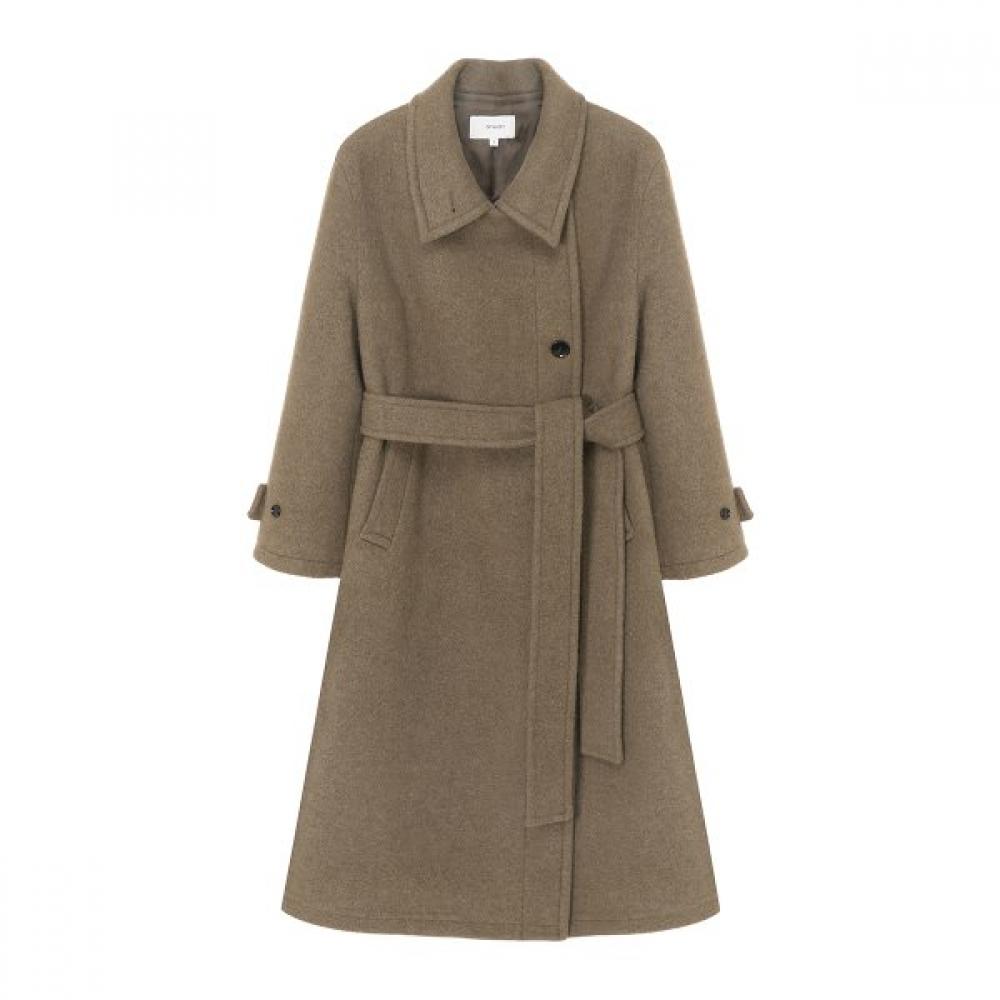 On On High Neck Belted Oversized Wool Coat New5xhb25 7j