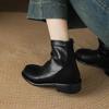 Krazing Po Microfiber Winter Round Toe Size 33 Chelsea Boots Size 43 Zipper Low Heels Vintage Ankle Boots