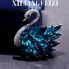 High-end Exquisite Crystal Swan Brooch, Elegant Anti-exposure Clothing Accessory, Chest Pin