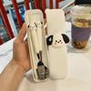 3Pcs Kawaii Cartoon Tableware Chopsticks Spoon Fork Cartoon Cute Cutlery Stainless Steel Cutlery Set Children Tableware