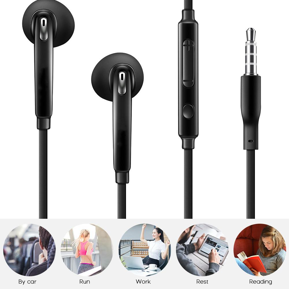 Проводные наушники 3,5 мм, стерео, без Bluetooth, музыкальная спортивная гарнитура с микрофоном для Samsung Xiaomi Mi 9 Huawei