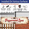 Vintage Peppermint Lane Sign - Wall-Mountable Retro Christmas Aluminum Decorative Sign Suitable for Home, Garden, Party Decor - Aluminum Holiday