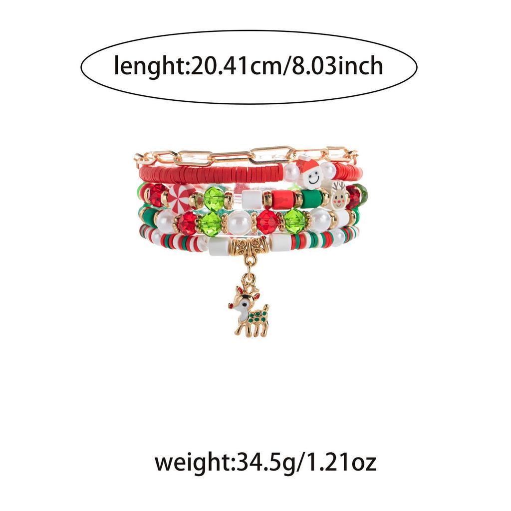 Европейский и американский рождественский браслет из бисера с оленями: Креативные женские праздничные украшения