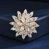 Fashion Temperament Elegant Suit Corsage Luxury Rotatable Snowflake Zircon Brooch High-End Pin Accessories
