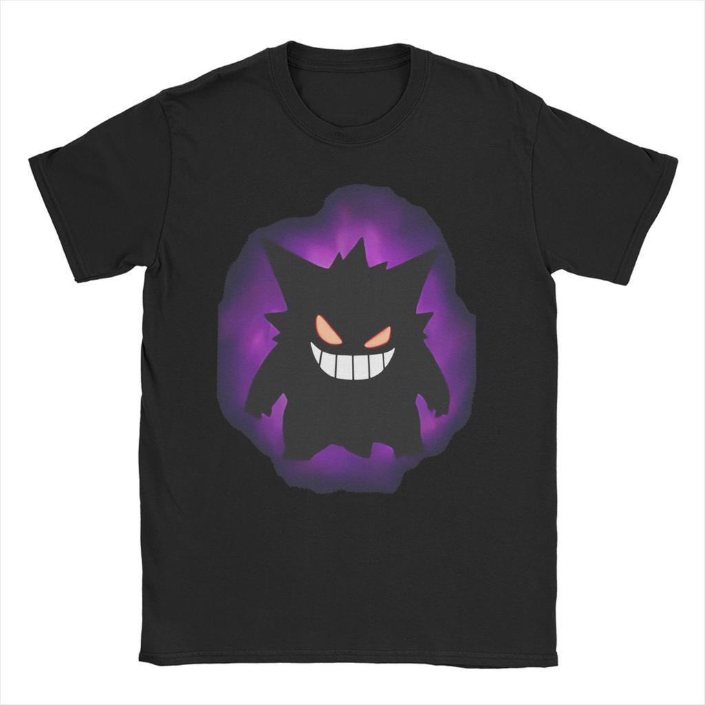 Pokemon Gengar Kawaii T-Shirts Men Women Round Neck 100% Cotton T Shirt Japanese Anime Pikachu Short Sleeve Tee Shirt Clothes