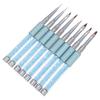 Blue Nail Art Brush Set with 8pcs for Acrylic Painting and DIY Beauty Needs