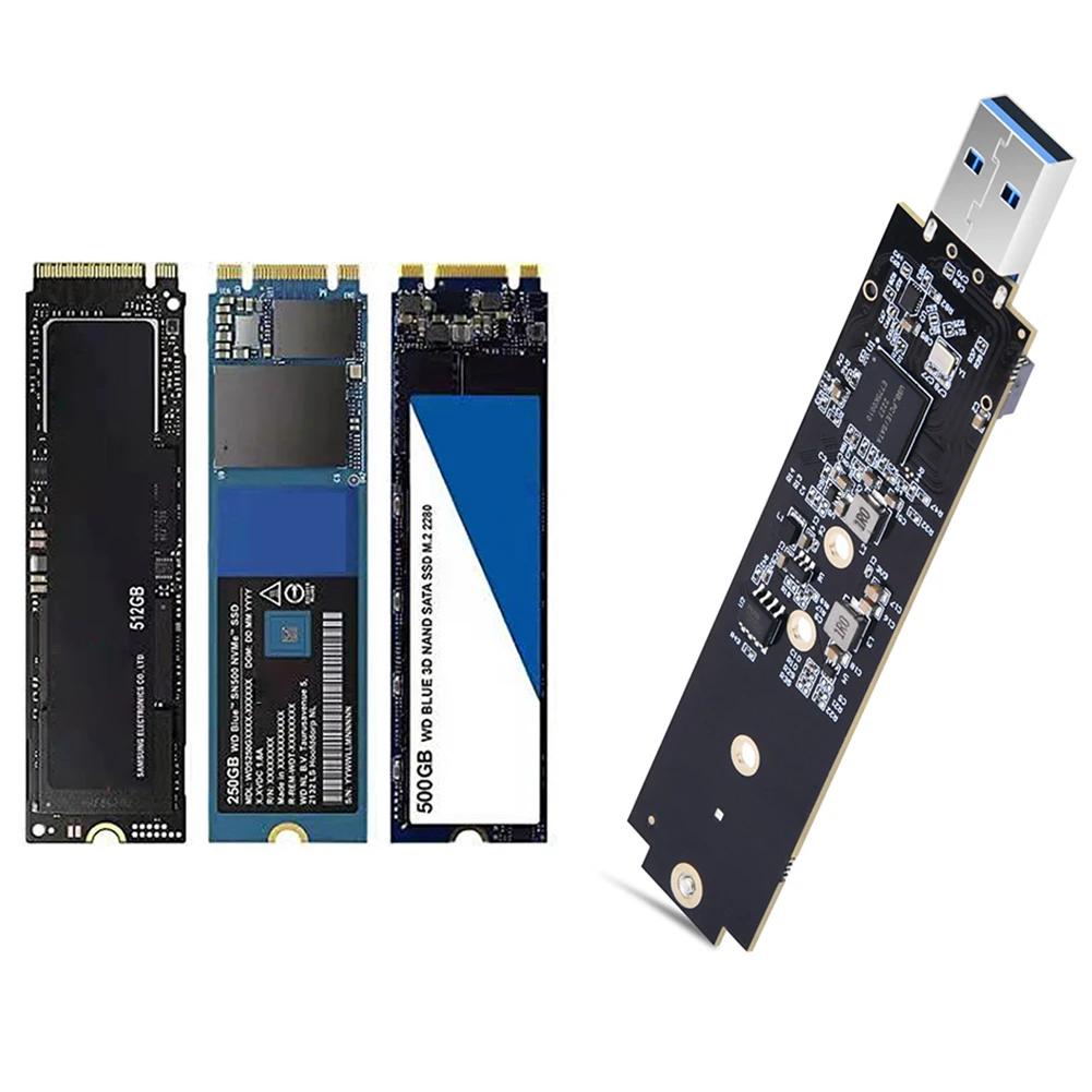 Адаптер NVME на USB 10 Гбит/с M.2 NVME USB 3.1 Адаптер Макс. 2 ТБ Двойной протокол NVMe SATA M2 SSD Плата для M.2 2230 2242 2260 2280 SSD