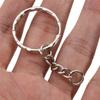 50pcs DIY 25mm Polished  Keyring Keychain Split Ring Short Chain Key Rings