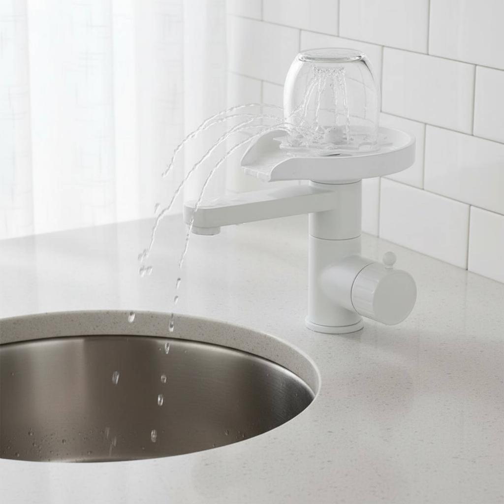 High Pressure Glass Washer Faucet Press-Activated Faucet with Glass Rinser High Pressure Glass Washer Stainless Steel